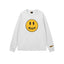 Drew White Smiley Graphic Oversized Long-Sleeve T-Shirt