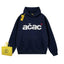 Drew Polka Dot Letter Print Fleece Hoodie, Navy