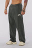 YOUNGLA Men's Arched Collegiate Logo Acid Wash Wide Leg Sweatpants