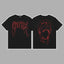 Revenge Red Outline Arch Logo & Skull Graphic Short Sleeve T-Shirt
