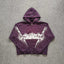 YOUNGLA- Washed Purple Gothic Graphic Zip-Up Hoodie