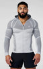 YOUNGLA- Light Grey Fitted Zip-Up Performance Jacket