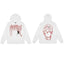 Revenge White Geometric Spider Skull Arch Logo Pullover Hoodie