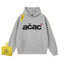 Drew Polka Dot Letter Print Fleece Hoodie, Light Grey