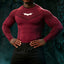 YOUNGLA Men's Superhero Honeycomb Armor Compression Long Sleeve Shirt Crimson Red
