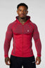 YOUNGLA- Red Fitted Zip-Up Hooded Jacket