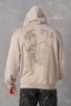 YOUNGLA- Washed Khaki Skull Graphic Hoodie Sweatshirt