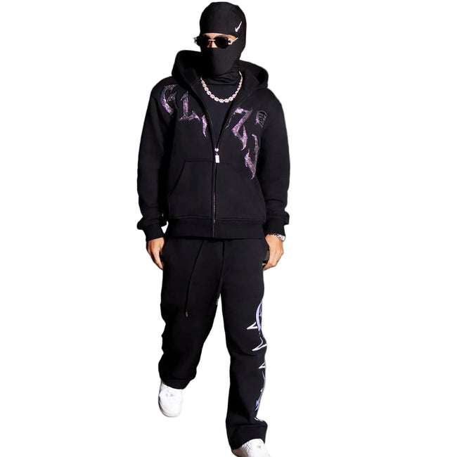 GLAZA GOD Sweatshirt Sets -BLACK Hover Image