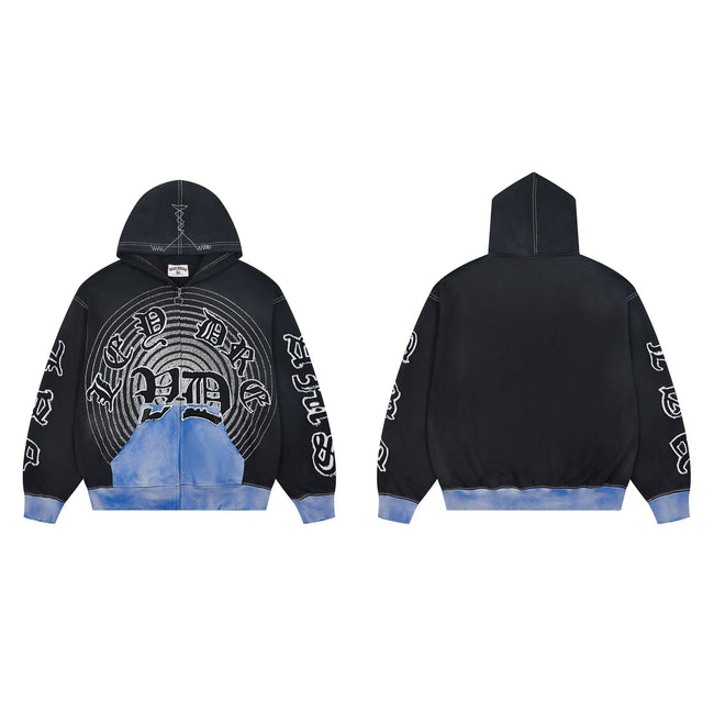 Vale Forever Blue Silver Racing Graphic Hoodie – Retro Trackwear Hover Image