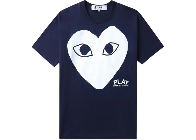 Comme des Garcons PLAY Big Heart Logo Tee Navy Hover Image