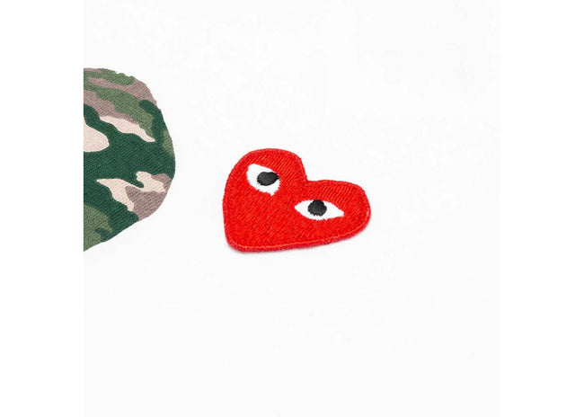 Comme des Garcons PLAY Play Camouflage Double Heart T-shirt White Main Image