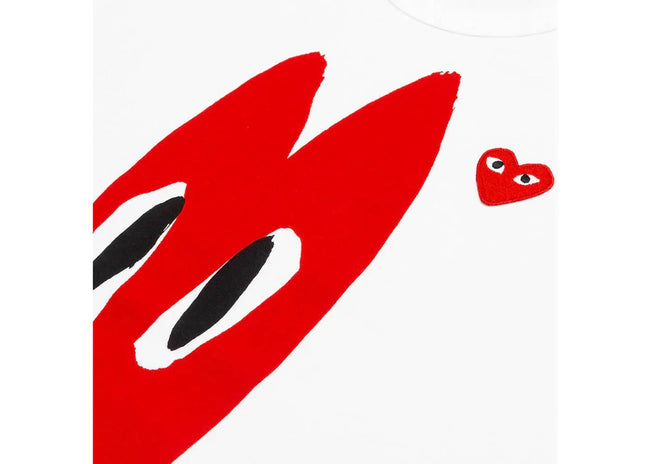 Comme des Garcons Play Red Emblem Long Heart T-shirt White Main Image