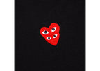 Comme des Garcons Play Red Stacked Heart T-shirt Black