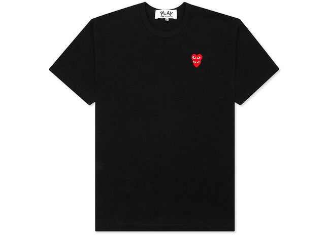 Comme des Garcons Play Red Stacked Heart T-shirt Black Hover Image