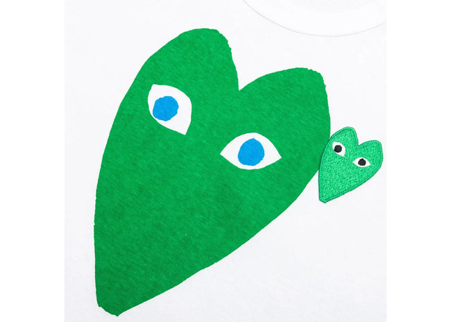 Comme des Garcons Play Women's Blue Eyed Green Heart T-shirt White Main Image