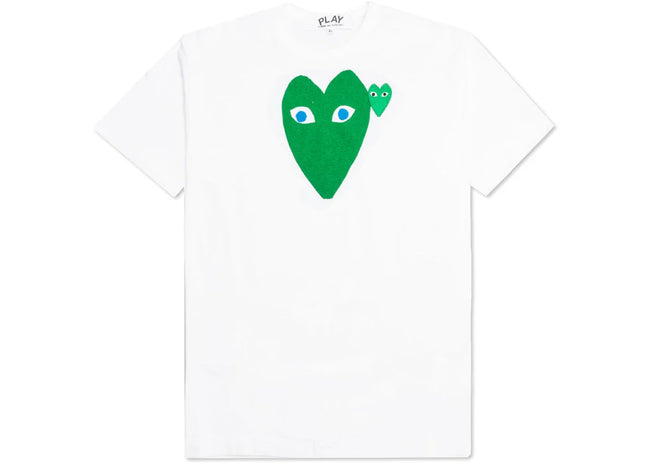 Comme des Garcons Play Women's Blue Eyed Green Heart T-shirt White Hover Image