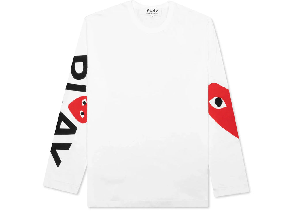 Comme des Garcons Play Women's Red Big Heart L/S T-shirt White