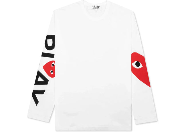 Comme des Garcons Play Women's Red Big Heart L/S T-shirt White Hover Image