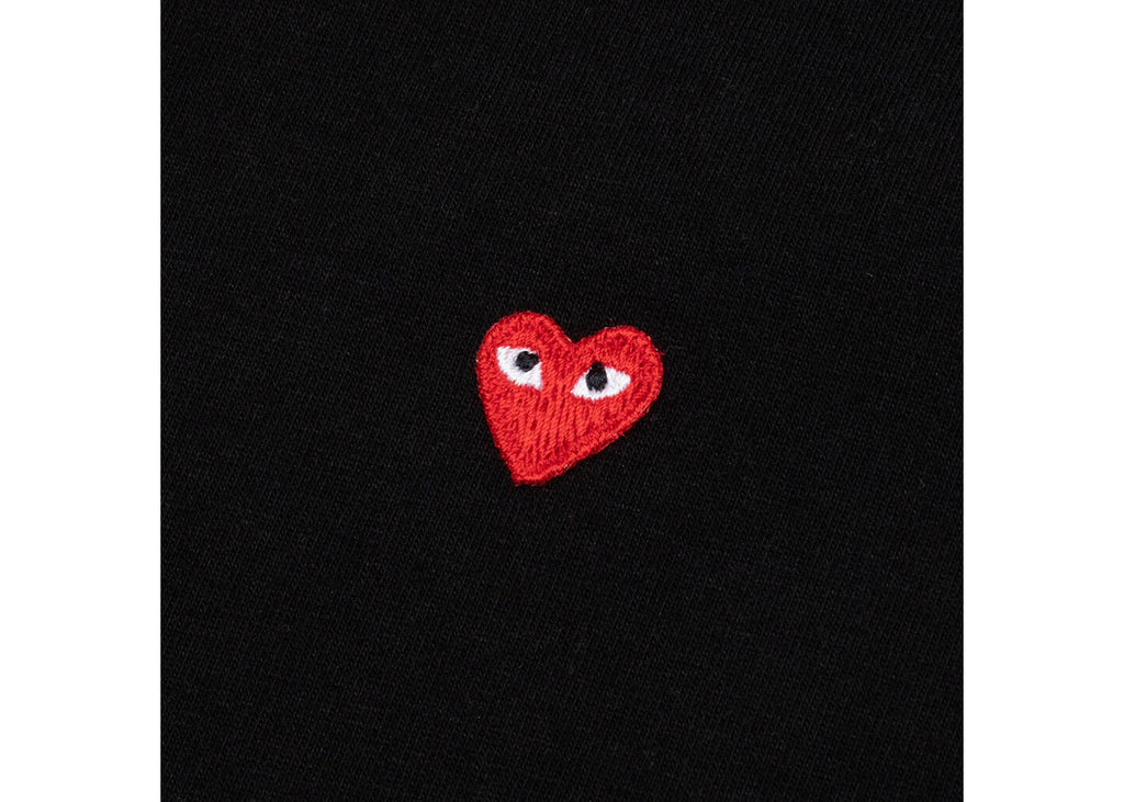 Comme des Garcons Play Women's Small Red Heart L/S T-shirt Black