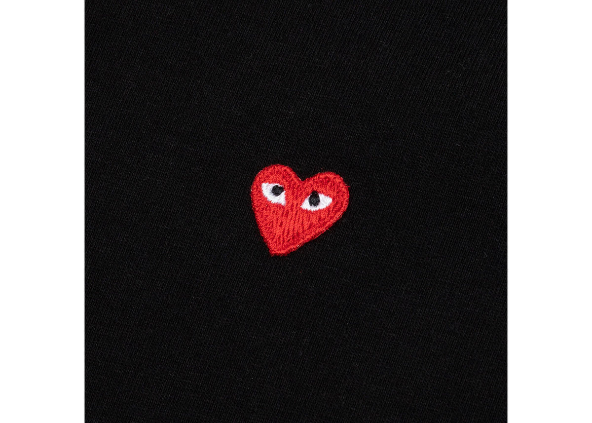 Comme des Garcons Play Women's Small Red Heart L/S T-shirt Black