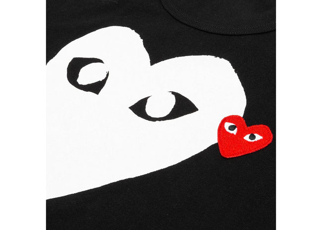 Comme des Garcons Play Women's White Heart Red Emblem T-shirt Black Main Image
