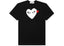 Comme des Garcons Play Women's White Heart Red Emblem T-shirt Black