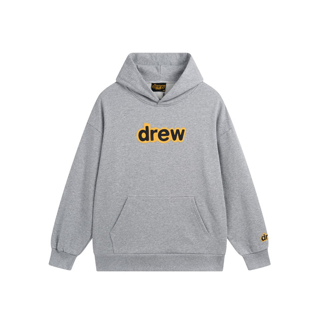 Drew House Classic Logo Gray Unisex Oversized Fleece Hoodie Hover Image