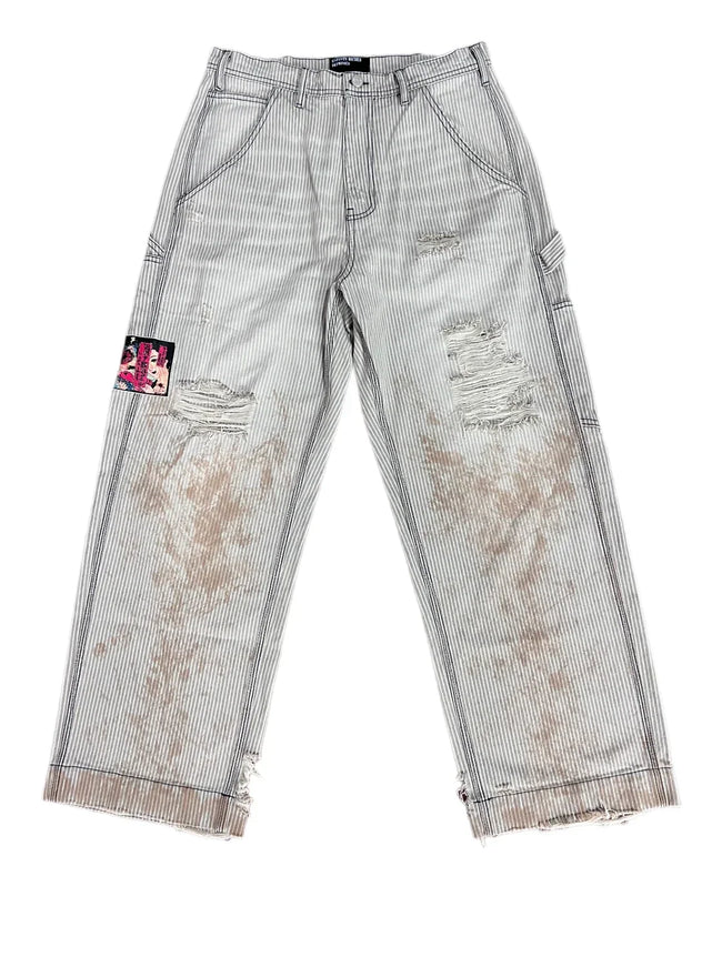 Enfants Riches Déprimés Distressed & Stained Denim Jeans - Light Blue Hover Image