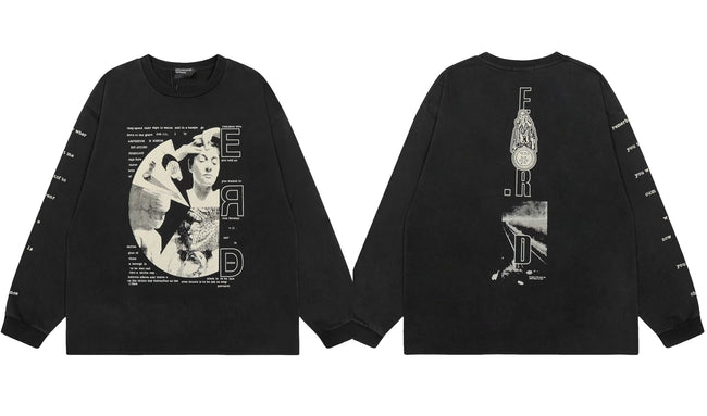 Enfants Riches Déprimés "E.R.D" Classical Art Collage Long-Sleeve - Black Hover Image