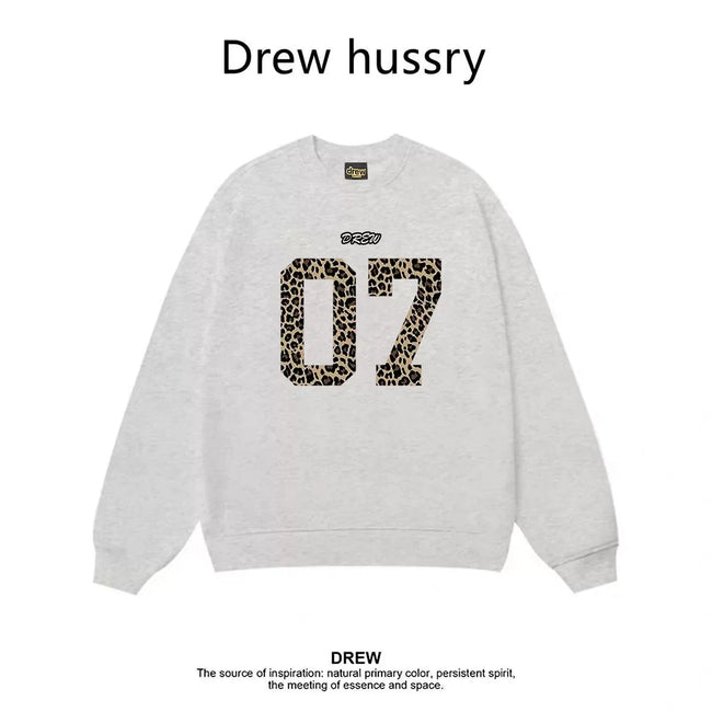 Drew Leopard 07 Graphic Crewneck Sweatshirt, Off White Gray Hover Image