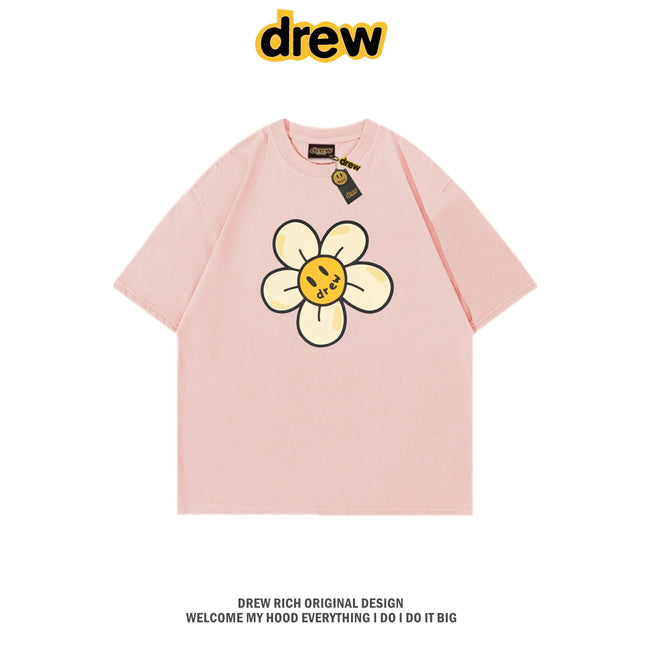 Drew House Daisy Smiley Graphic Oversized Cotton T-Shirt, Soft Pink Hover Image