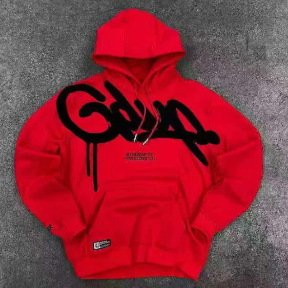 Geedup Red Black Graffiti Logo Hoodie Hover Image