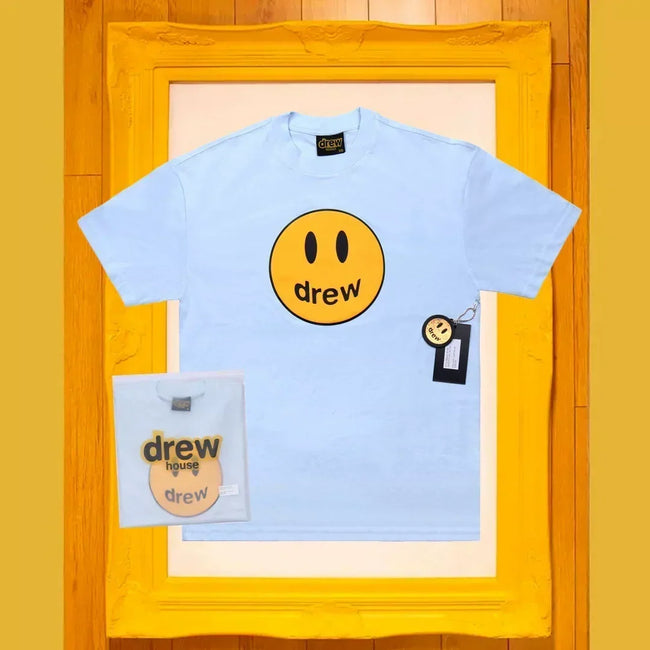 Drew House Smiley Face Short Sleeve T‑Shirt, Light Blue Hover Image