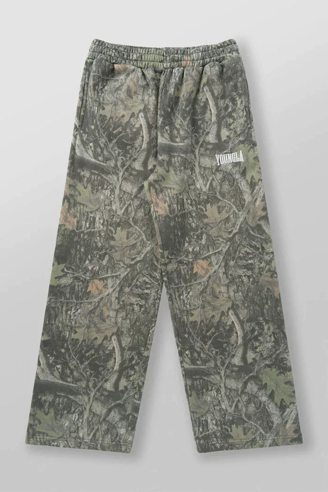 YoungLA Camo Casual Training Sweatpants – Forest Camo Edition Hover Image