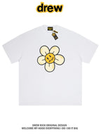 Drew House Daisy Smiley Graphic Oversized Cotton T-Shirt, Off White