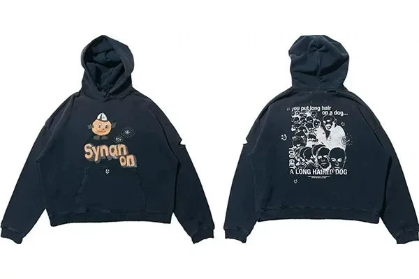 PALY Hollywood "Synanon" Vintage Graphic Hoodie - Black Hover Image