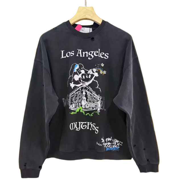 PALY Hollywood "Los Angeles" Vintage Graphic Sweatshirt - Black Hover Image