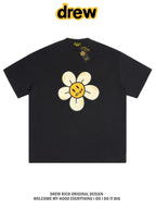 Drew House Daisy Smiley Graphic Oversized Cotton T-Shirt, Off White