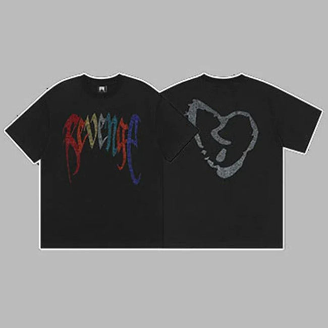 Revenge Arch Logo & Heart Outline Graphic Short Sleeve T-Shirt Hover Image