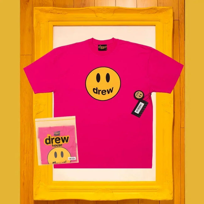 Drew House Smiley Face Short Sleeve T‑Shirt, Hot Pink Hover Image