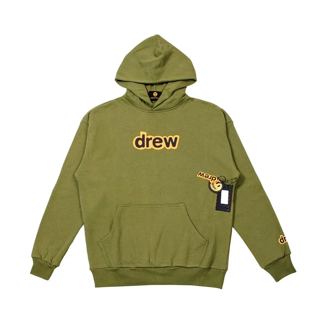 Drew House Logo Pullover Hoodie, Olive Green Hover Image