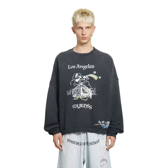 PALY Hollywood "Los Angeles" Vintage Graphic Sweatshirt - Black Main Image