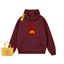 Drew Cartoon Tie Print Fleece Hoodie, Burgundy