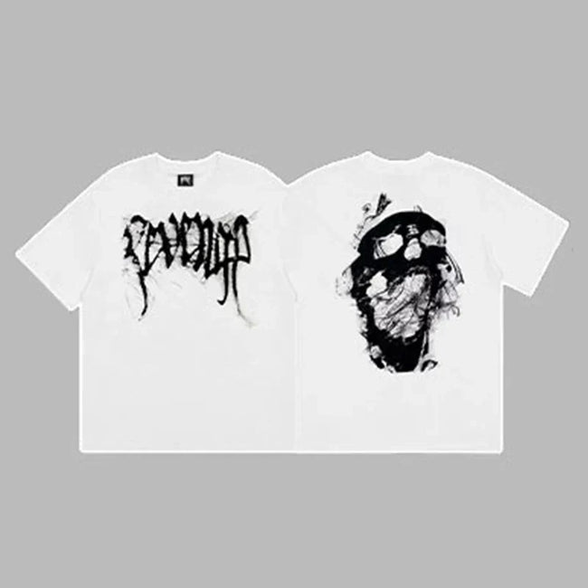 Revenge Smoke & Ink Skull Graphic Short Sleeve T-Shirt White Hover Image