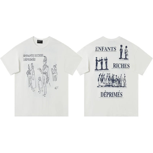 Enfants Riches Déprimés Figure Illustration & Back Branding T-Shirt - White Hover Image