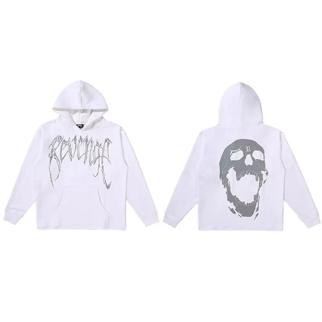 Revenge Screaming Skull Arch Logo Pullover Hoodie white Hover Image
