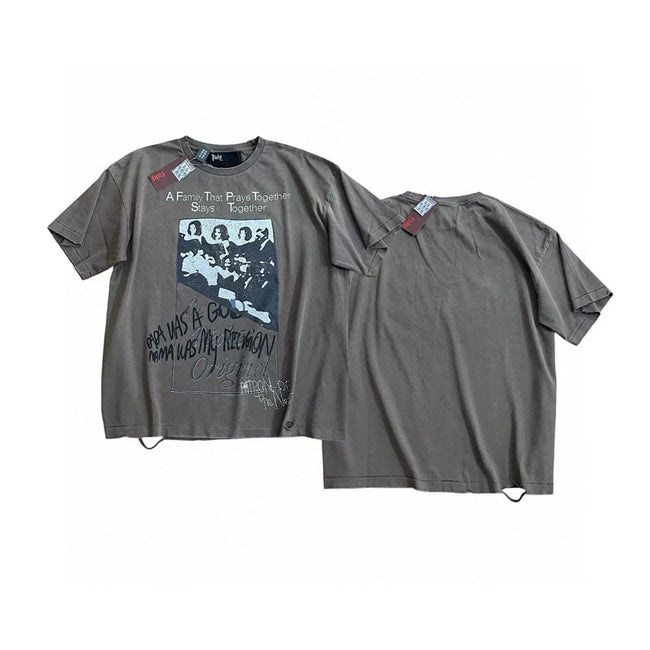 PALY Hollywood Vintage Band Photo & Slogan T-Shirt - Grey Hover Image