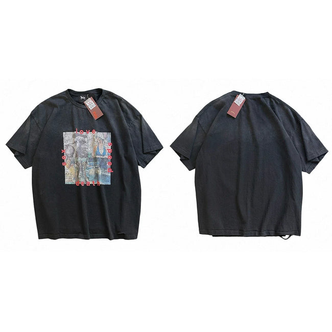 PALY Hollywood Square Art Graphic T-Shirt - Black Hover Image