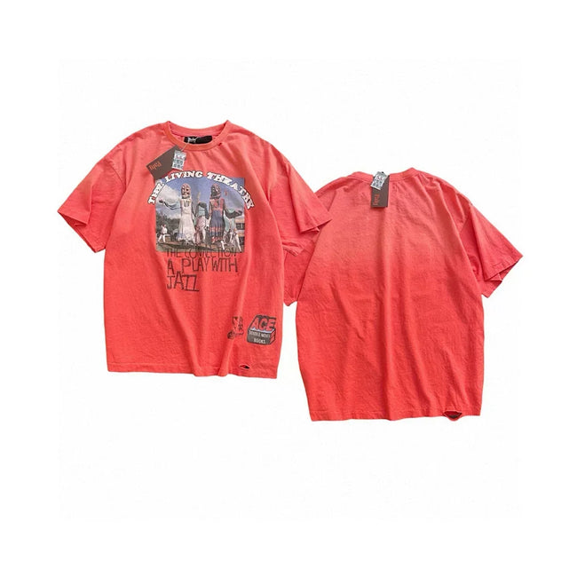 PALY Hollywood Vintage Landscape & Character Graphic T-Shirt - Red Hover Image
