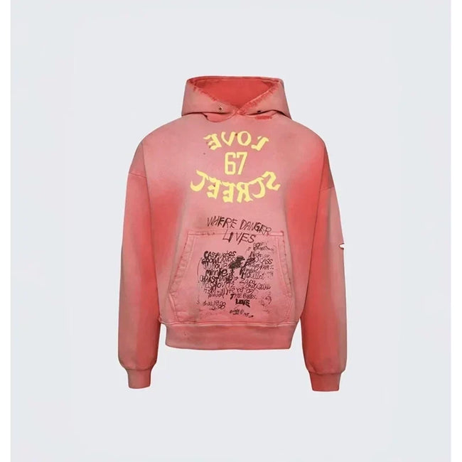 PALY Hollywood "Love Street" Gradient Graphic Hoodie - Red Hover Image